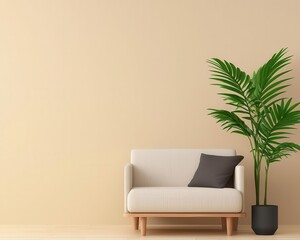 Living room with curated furniture selection and refined visual balance