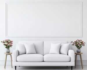 Designer living room with refined symmetry and timeless furniture pieces