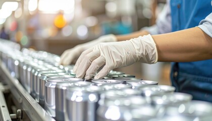 Canned Goods Inspection on Conveyor Belt