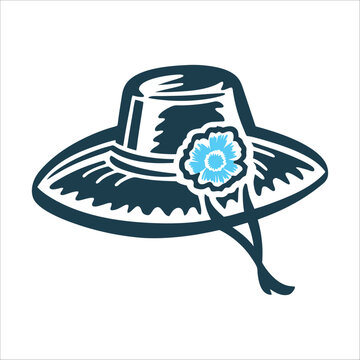 Chulapo Hat with Carnation, Madrid Fiesta Icon Fiesta de San Isidro Madrid Traditional chulapo hat with a red carnation in solid black