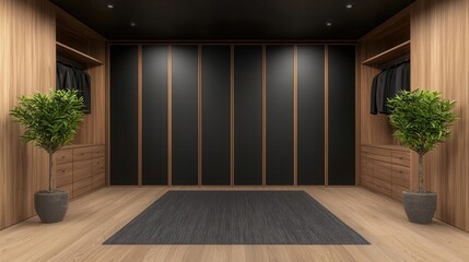 Bespoke highend dressing room with refined furnishings and soft natural light