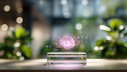 Floating orb in crystal display