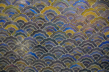 Colorful Iridescent Scallop Pattern Wall Tile Background