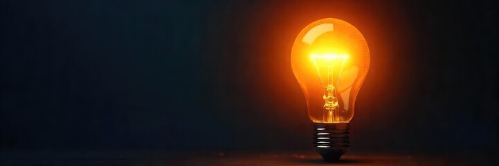 A lightbulb glows intensely against a dark background, radiating a brilliant, innovative spark of inspiration Perfect for concepts of creativity, solutions, and new beginnings , hope, energy
