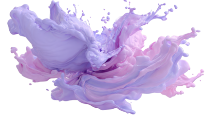 Abstract fluid splash in shades of purple and pink