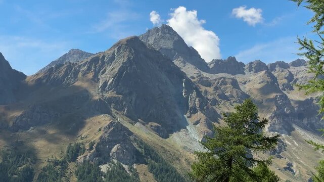 mountain landscape in the alps in ayas valley in italy