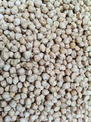 Close up shot of dried Pile of chickpeas.