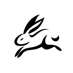 vector illustration of a silhouette of a rabbit