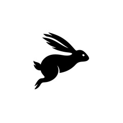 vector illustration of a silhouette of a rabbit