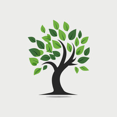 Obraz premium vector tree with green leaves