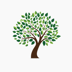 Obraz premium vector tree with green leaves