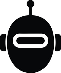 Illustrator Vector Simple futuristic robot head logo design concept silhouette