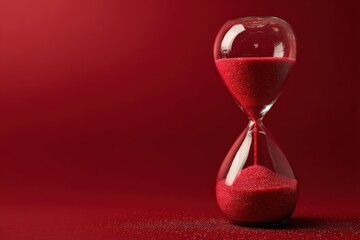 Red hourglass on red background (1)
