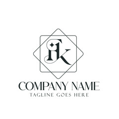 Letter FK or KF Creative Luxury Vector Logo Design for Jewelry, Boutique, and Business