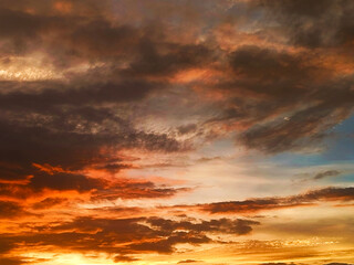 Dramatic Sunset Clouds in Vibrant Sky