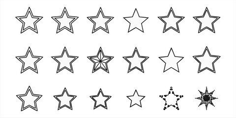 Stars collection. Star vector icons. Golden set of Stars, isolated. Star icon. Stars in modern simple flat style. Vector illustration
