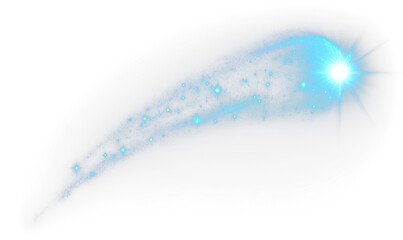 Obraz premium Cosmic Trail with Glittering Elements and Smooth Glow Effect Isolate on Transparent Background, cutout, png
