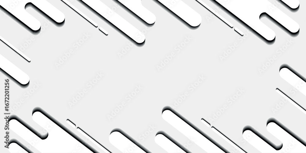 Poster bright white abstract background with rounded light lines and shadows. modern diagonal style concept