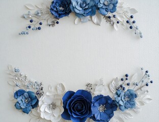Floral frame on white background