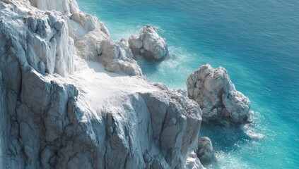 High-angle view of a rocky coastline