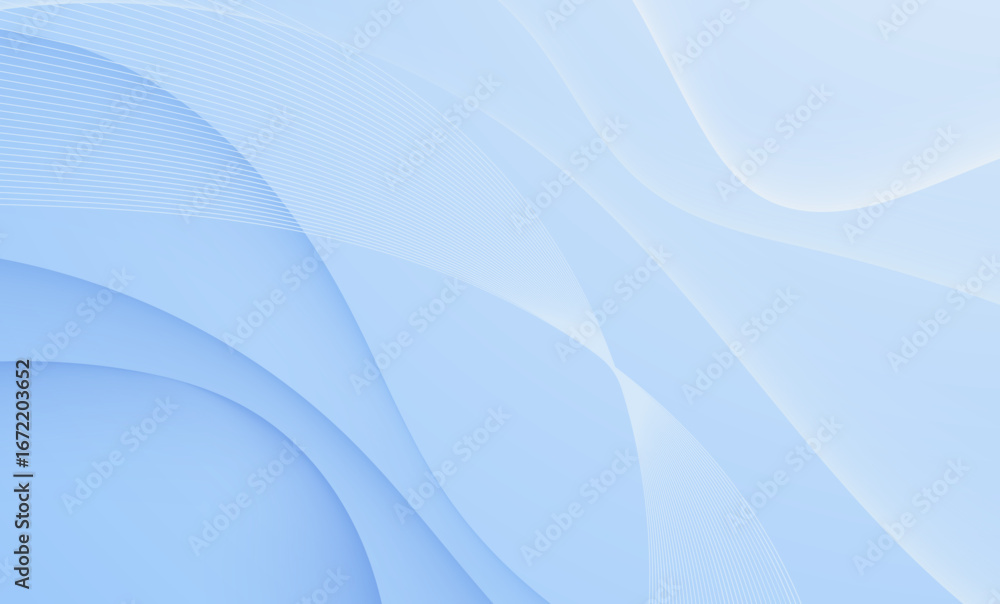 Poster abstract blue wave background with smooth light curves and gradient design