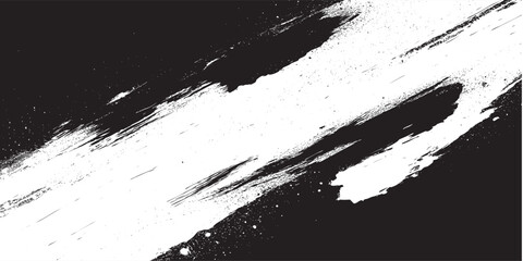 Vector grunge texture. Grunge black and white texture of black brush strokes on white paper or background. A black and white painting with a brush stroke white background.
