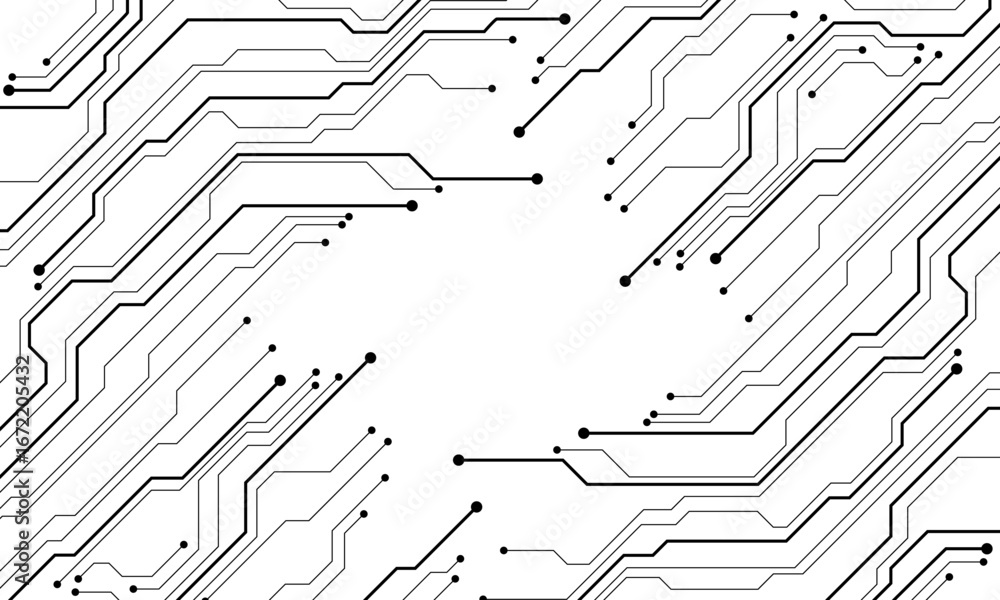 Poster abstract black circuit board technology connected lines electronics elements computer motherboard ch