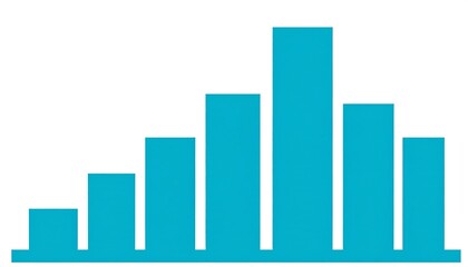 Teal bar graph illustrating ascending and descending data points