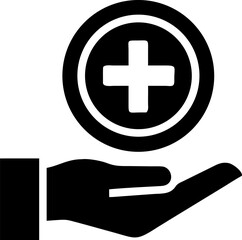 Fototapeta premium Minimalist black and white graphic of a hand gently touching or holding something