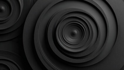 Abstract layered circles. Deep, layered circles in dark gray/black