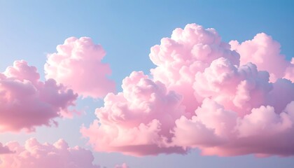 Soft pink and blue clouds fill a pastel sky