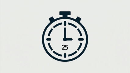 Dark Blue Timer Icon Showing Time on Pale Gray Background