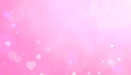Soft pink background with blurred heart shapes