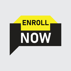 Enroll Now Web Button Vector