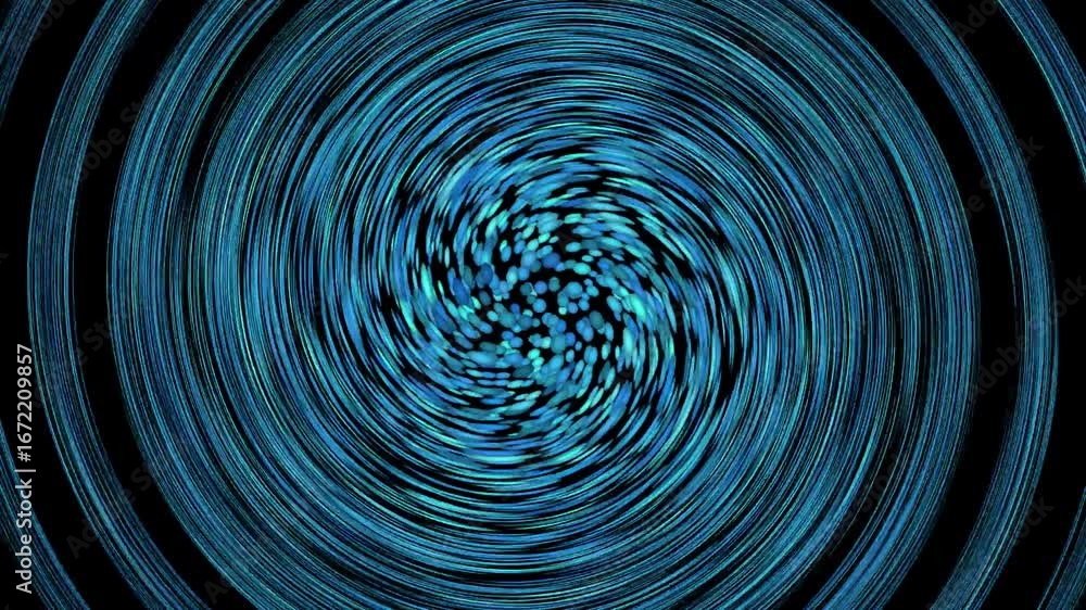 Poster mesmerizing blue vortex animation - dynamic swirling motion.