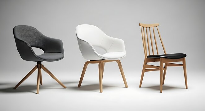 Modern designer chairs showcasing elegant form and comfortable seating options for contemporary spaces