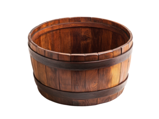 Wooden Barrel Tub Isolated