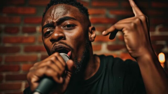 Energetic Beatbox Performance by Male Artist on Stage