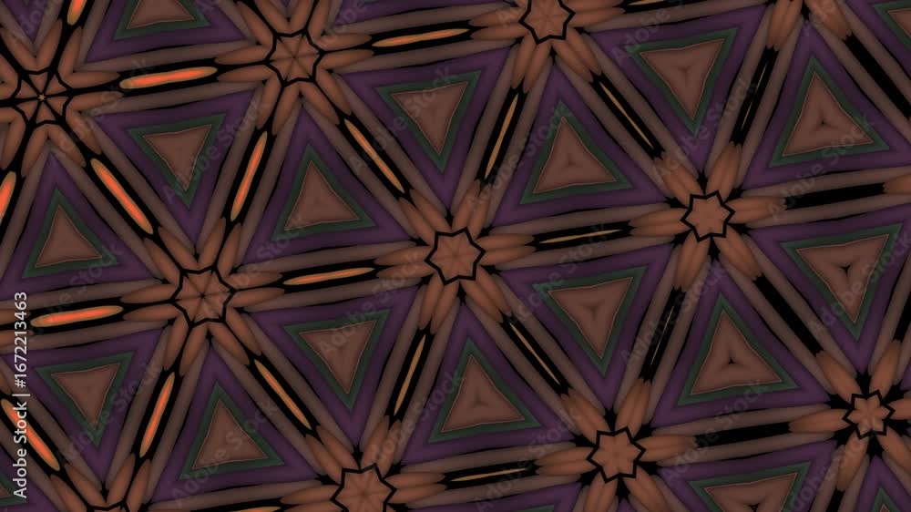 Poster mesmerizing kaleidoscope pattern abstract background loop.