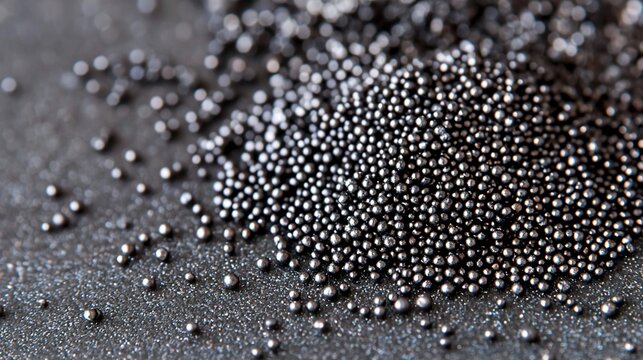 Metallic spheres forming dense pile