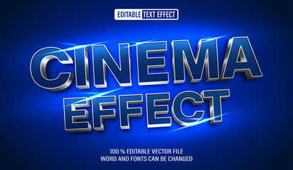 Editable Blue Silver 3D Text Style – Metallic Effect Template