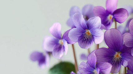 Obraz premium Close-up of delicate purple pansies