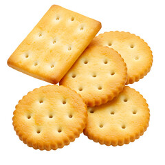 Cheese crackers perfect for snacks, food design, and packaging visuals. isolated on white or transparent background. PNG