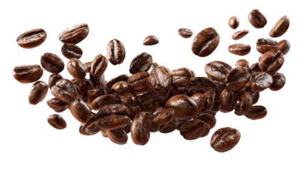 Coffee beans in flight