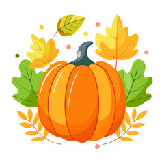 Cozy autumn pumpkin illustration with warm seasonal elements
