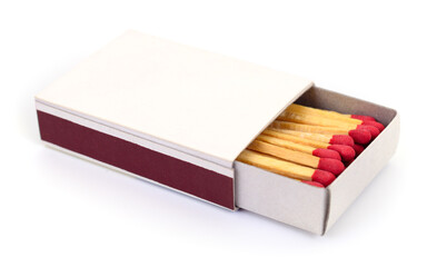 Box of matches isolated on white background