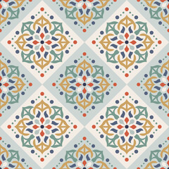 Seamless pattern with mandala ornament. Traditional Arabic, Indian motifs. Great for fabric and textile, wallpaper, packaging or any desired idea.