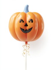 a cheerful halloween pumpkin balloon adding festive spirit to the autumn celebration isolated on transparent background