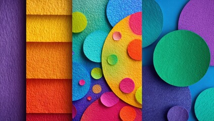 Colorful layered circles and stripes