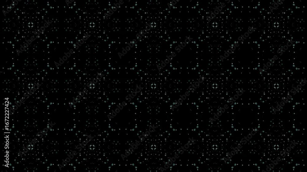 Fototapete seamless kaleidoscope pattern loop - abstract motion graphics background.